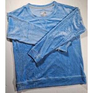 Muk Luks Super Soft Cozy Casual Velvet Velour Teal Sweatshirt Women's Size M